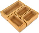 Ziplock Bag Storage Organizer, ZHENROAD 4 Pack Separate Baggie Organizer for Kitchen Drawer, Bamboo Food Storage Bag Holders Compatible with Gallon, Quart, Sandwich and Snack Variety Size Bag