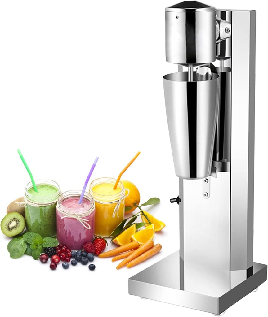 Electric Milkshake Maker,Vertical Stainless Steel Beverage Blender for Milkshakes,Soda Fountain Drinks,Cocktails,and Pancake Batters,110V 650ml Commercial and Home…