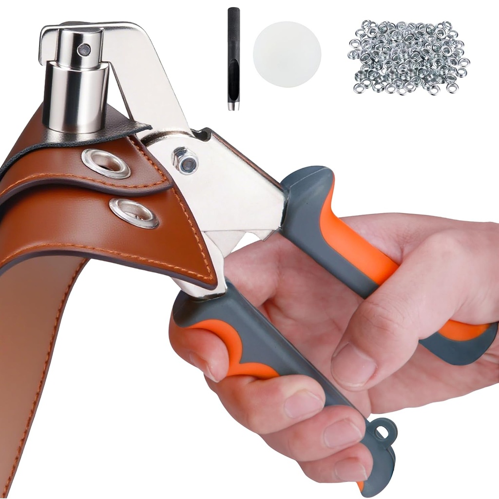 Heavy Duty Grommet Tool Kit, 500 pcs 1/4 Inch 6mm Grommets, Eyelet Tool, Press for Tarp, Grommet Kit, Fabric, Banner, Canvas, Leather, Tents, Vinyl