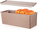 750g Bread Box Sliding Lid Metal Loaf Pan Rectangular Cake Pan Toast Mold for Baking Bread