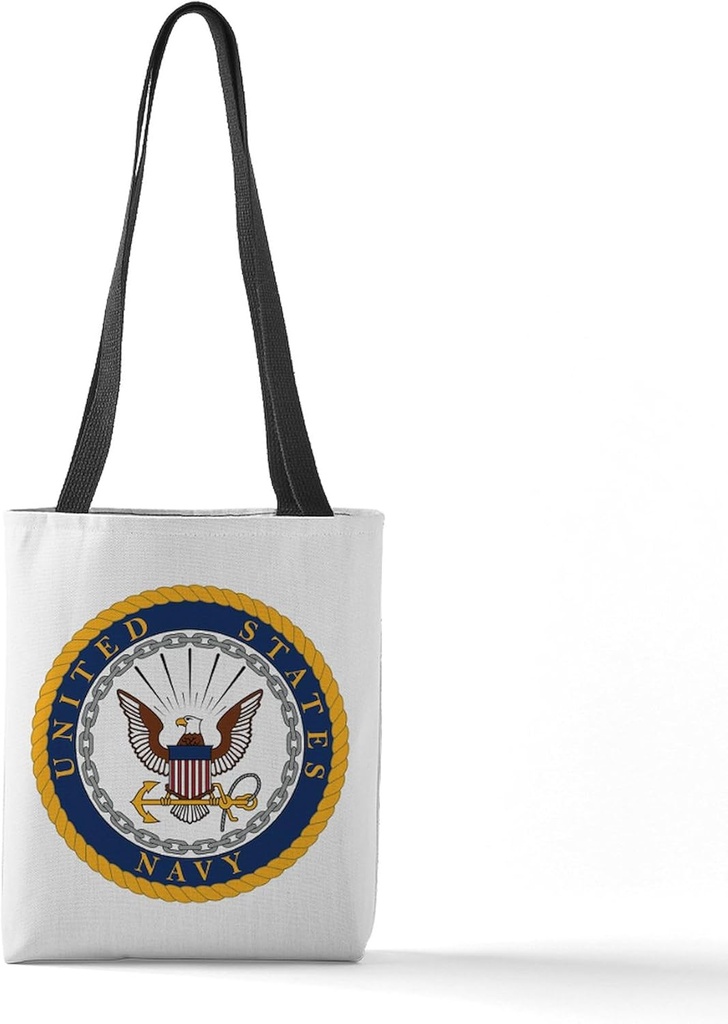 CafePress US Navy Emblem 13"x13" Reusable Grocery Shopping Sling Tote Bag