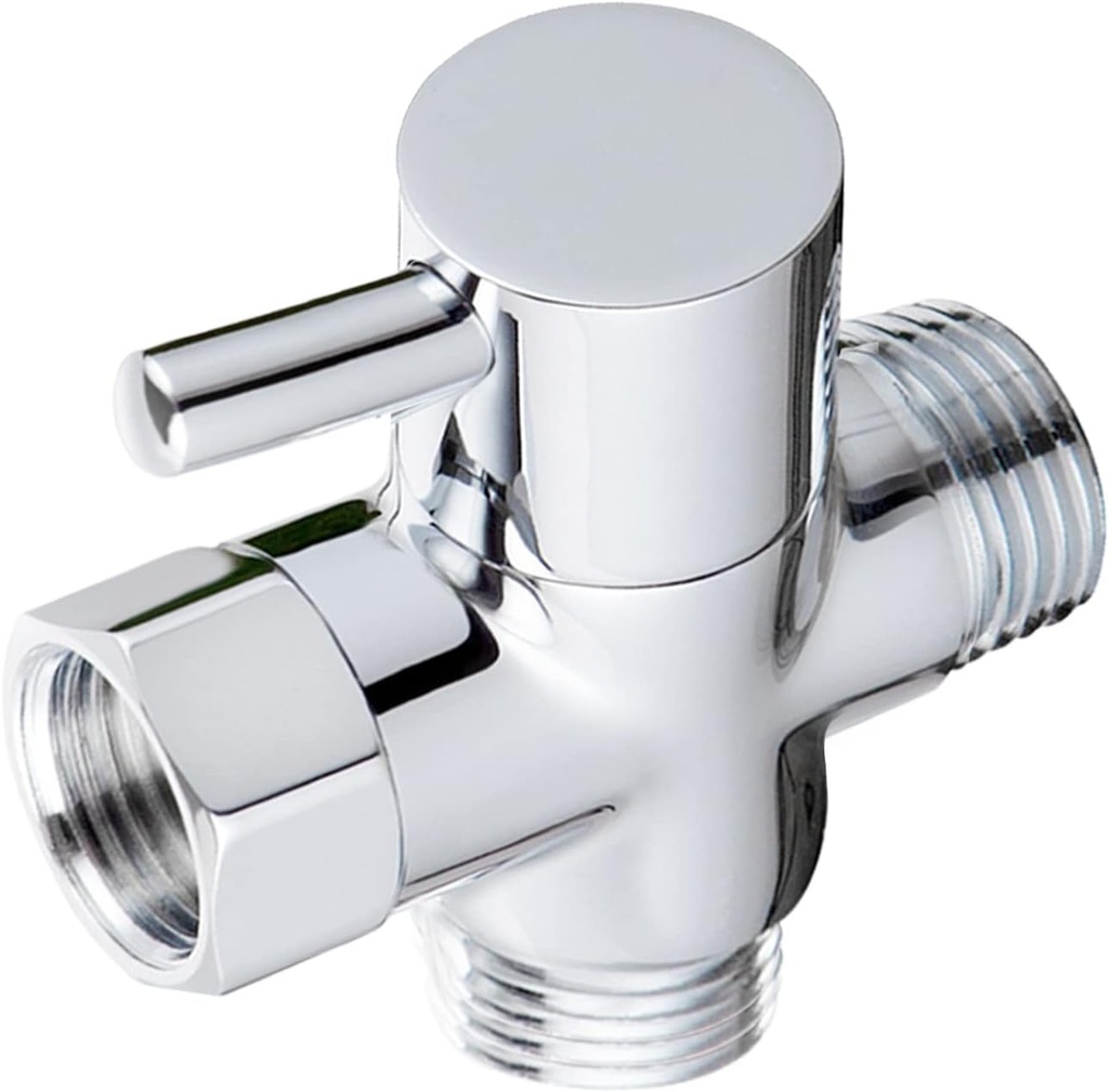Solid Brass 3-way G1/2 Shower Diverter Chrome Plating