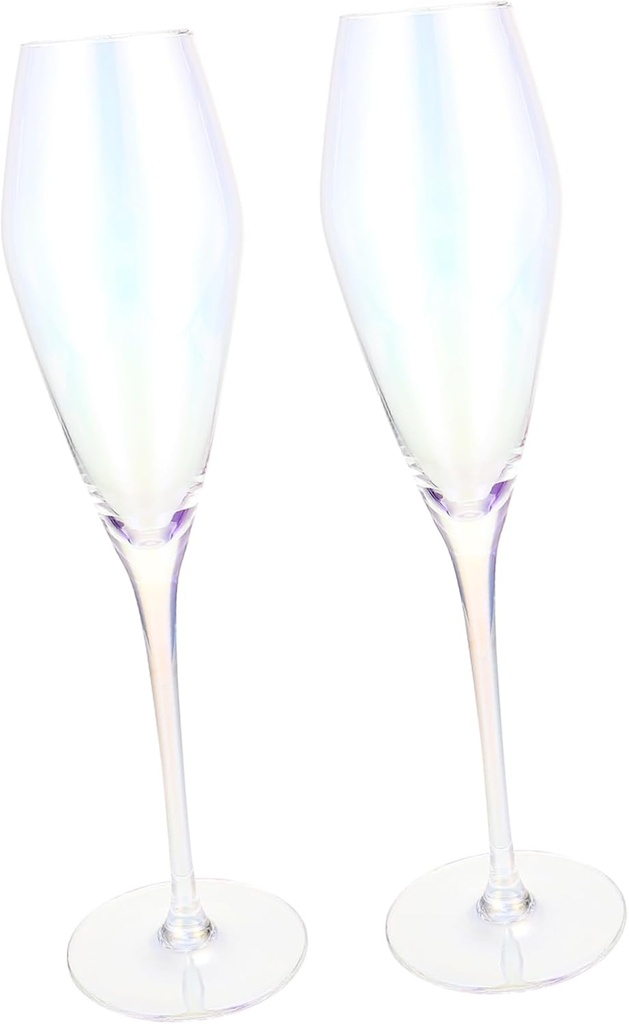 2pcs Flutes for Bride and Groom Elegant High Stem Toasting Glasses for Weddings Bridal Showers and Special Occasions Lightweight Design Stunning Goblet Style