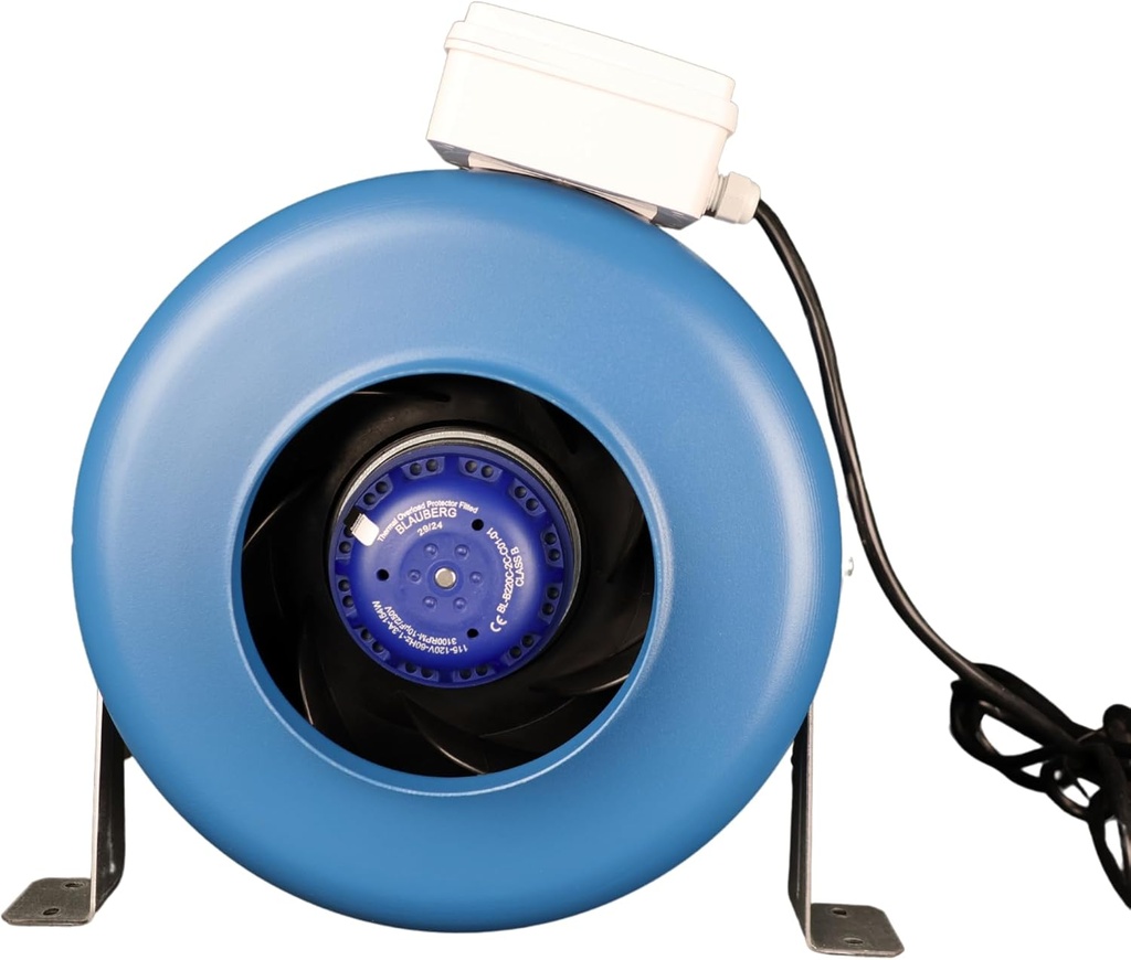 VENTS-US VKM 150 - Metal Inline Duct Fan for 6" ducts with a Centrifugal Impeller (460 CFM) - Can be Used as Either a Supply Boosting or Extract Boosting Fan