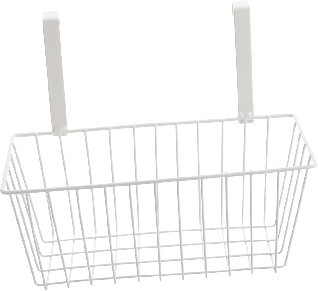 VOSAREA Hanging Storage Basket with Hooks Wall Mounted Iron Organizer for Bedroom Kitchen Bathroom – Small Size Sturdy Design for Dormitory Use