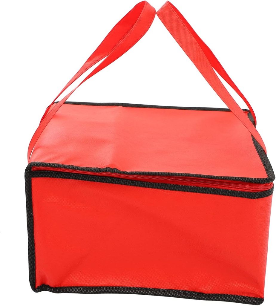 2Pcs Insulated Food Bags Portable Lunch Handbags with Reinforced Handles for Hot and Cold Food Storage Lightweight Red Thermal Pizza and Cake Carrier for Takeout and Picnic