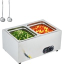 Garvee 1500W Commercial Food Warmer,2-Pan Stainless Steel Electric Steam Food Warmer with Lids, Fast Heating Countertop for Catering, Restaurants, Hotels, and Parties