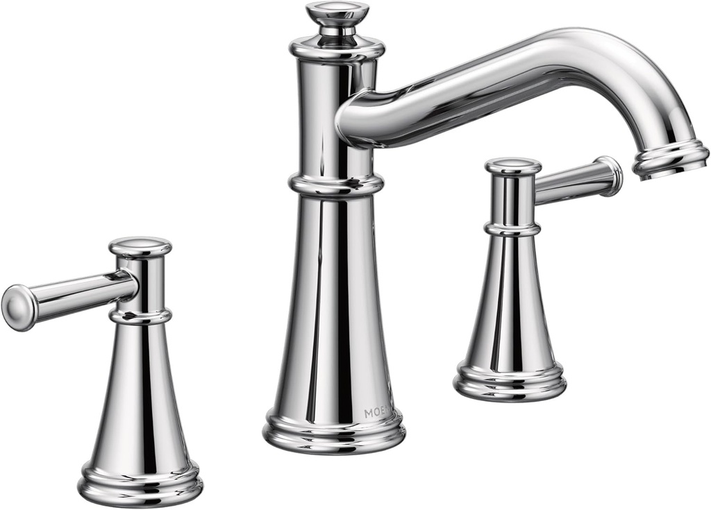 Moen T9023 Belfield Two-Handle Deck Mounted Roman Tub Faucet Without Valve, Chrome