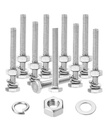 Mr. Pen- Nuts and Bolts Set, 1/4"-20x2, 10 Sets, Stainless Steel, Hex Head Nut and Bolt Set, Flat & Lock Washers