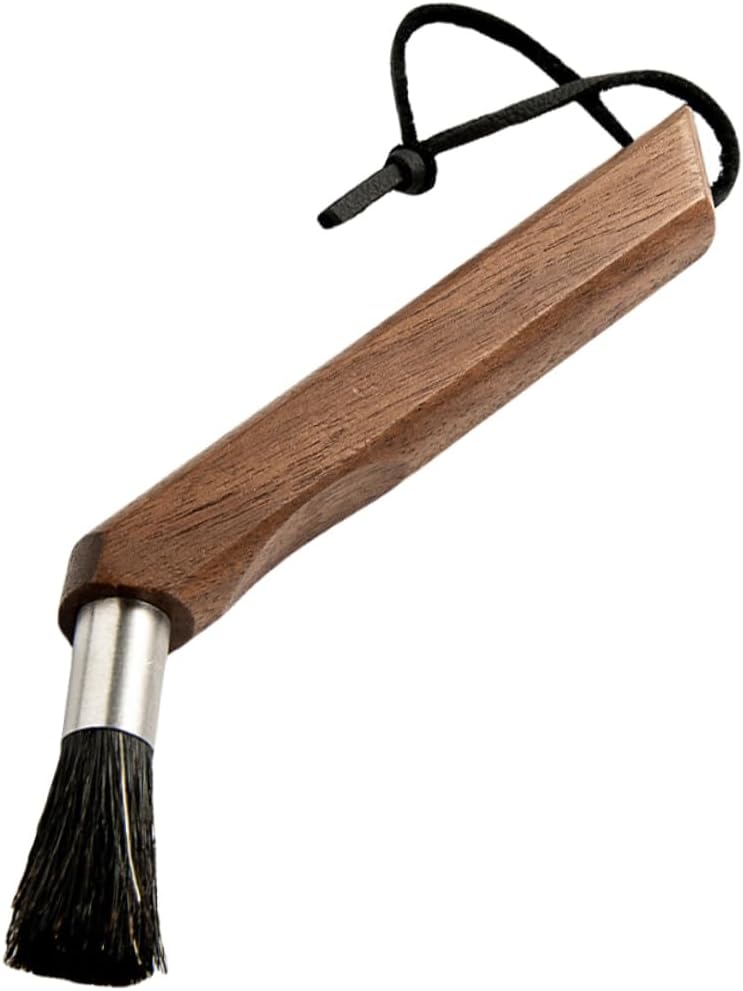 Walnut Coffee Cleaning Brush Ergonomic Espresso Machine Tool with Connector for Coffee Powder Tea and Sugar Cleanup