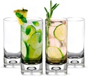 LEMONSODA Premium Crystal Bubble Base Highball Collins Glasses - Set of 4-12OZ - Fully Sealed Heavy Bottom Bubble Base - Great for Water, Juice, Beer, Cocktails, and More