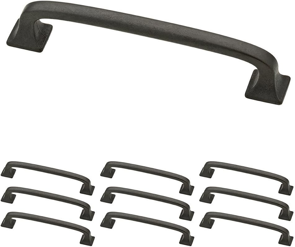 Franklin Brass (10-Pack) – Soft Iron Cabinet Handles, 4 Inch Hole Center, Pulls for Drawers, Kitchen Cabinet Door, Dressers | Lombard