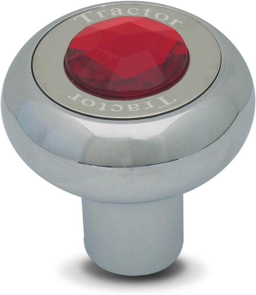 GG Grand General 95375 Red Screw-in Chrome Plated Aluminum Tractor Knob w Jewel