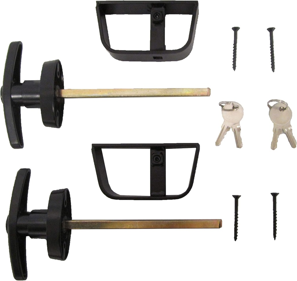 Shed T-Handle Lock Set Black 6 1/2" (1 Pair)