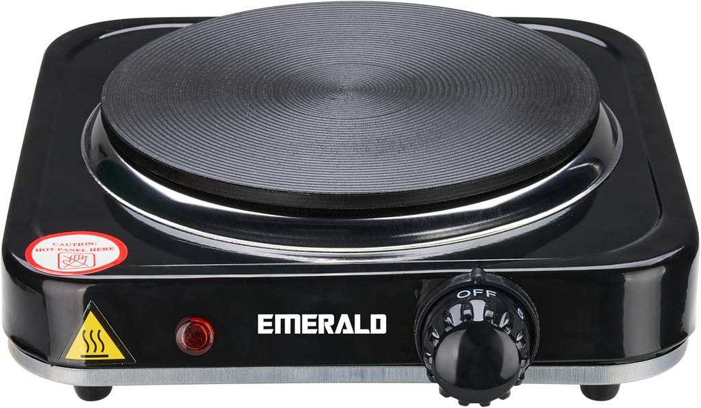 Emerald Electric Single Burner in Black with Coil Less Top