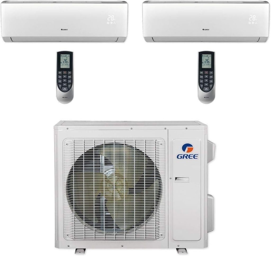 Gree 24,000 BTU Multi21+ Dual-Zone Wall Mount Mini Split Air Conditioner Heat Pump 208/230V SEER 21 (12-12)