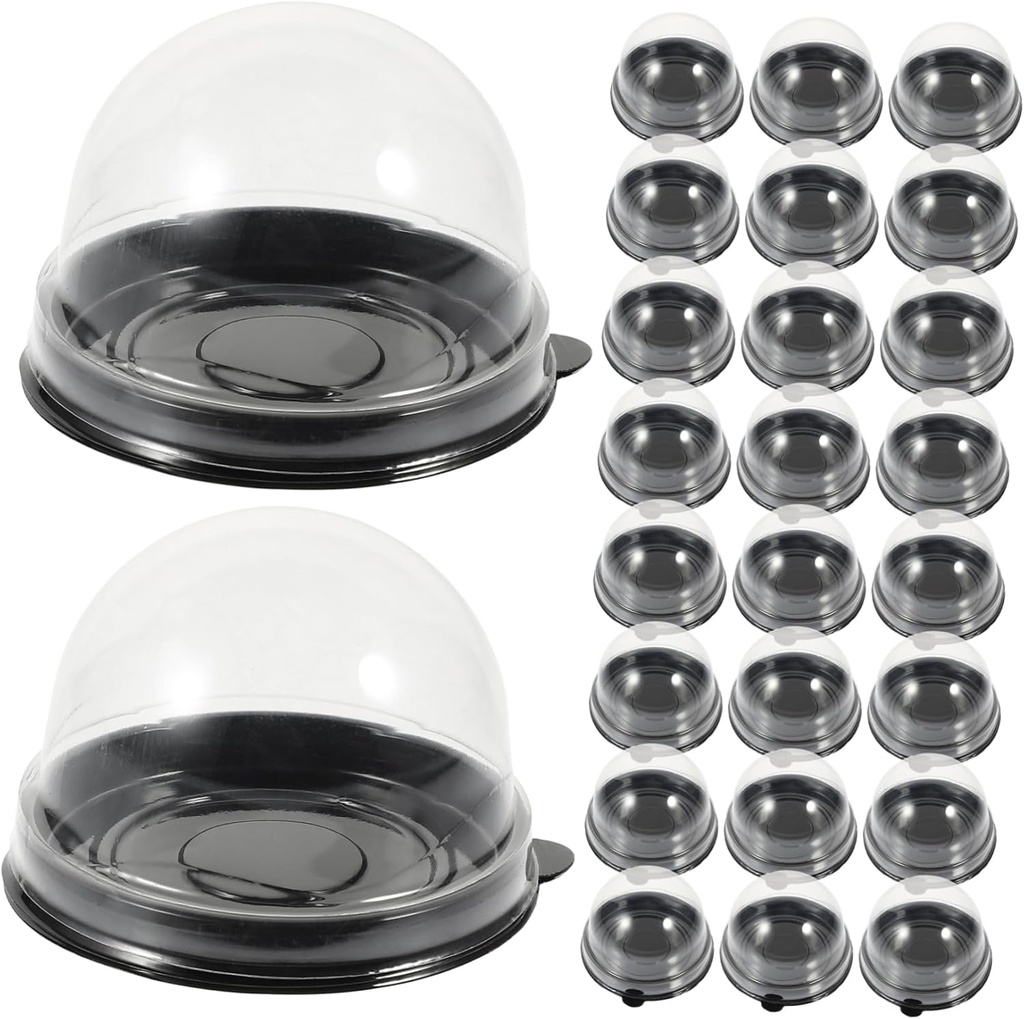 iplusmile 50Pcs Dome Dessert Boxes with Sealed Lid Multipurpose Cake Wrapping Containers for Cupcakes Baking Holders Lightweight