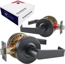 Commercial Door Handle Black - Grade 2 Lockset - Door Lever Schools Offices Industrial UL CUL & ADA – ANSI A156.2 (Passage (No Keys))