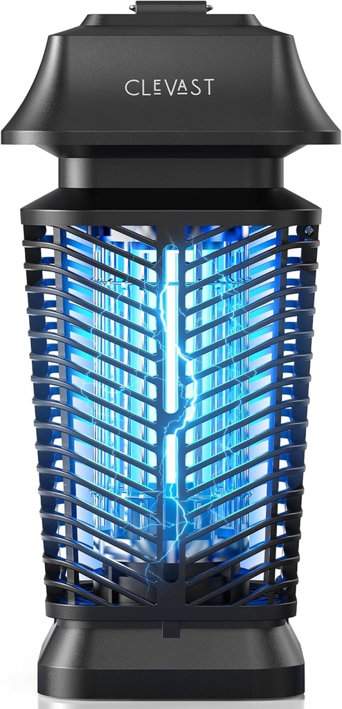 CLEVAST Bug Zapper Outdoor - Electric Mosquito Zapper Indoor, Fly Traps with UV Light, Waterproof Flying Killer 4200V Insects Lamp for Patio, Yard, Garden, Porch