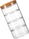 Cookie Jars Decorative 4- Tier Stacking Glass Jar| Stackable Glass Jars with Lids, Airtight Sealed Storage Containers Food Coffee Kitchen Canisters Household Canister Cookie Display