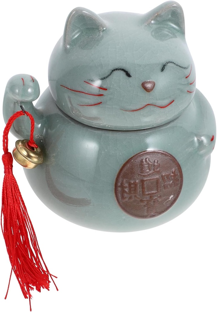 Ceramic Tea Tea Tin Sugar Canister Cat Cookie Jar Kawaii Pet Jar Sealed Canister Food Storage Containers