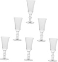 6pcs Clear Cordial Glasses with Stem Tulip Shaped Port Wine Shot Glasses for Home Bar Stable Cocktail Goblets for Weddings Anniversaries Housewarming and Party Gifts