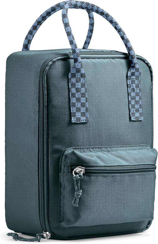 Fit & Fresh Connor Kids Tote, Versatile Thermal Insulated Box for School and Camp, Lunch Bag with Front Zip Pocket, Boulder Gray, Standard