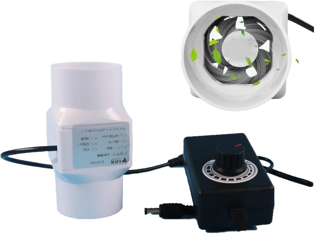 2 Inch 12V Inline Ventilation Fan Small Inline Duct Fan, 50mm 6W Ventilation Exhaust Booster, Indoor Vent Blower Airr for Air Heating Cooling Bathrooms Attic Kitchens Pet House ( Color : Adjustable Sp