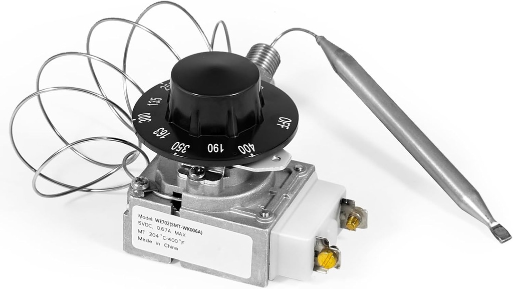 60125401 Deep Fryer Thermostat with Knob Switch, Millivolt Thermostat RX-1-36, 1/4" Mpt Stuff Box Compatible with Pitco 60124501, Imperial 1175, American Range 11113 A50400, Royal Range 3113, 200-400F