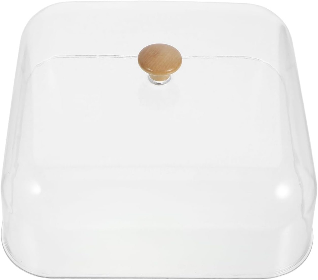 Cake Cover Lid: Square Clear Food Plate Tray Platter Cover Bread Dessert Dish Dust Display Holder for Baking Pastry Supplies