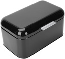 VALICLUD Metal Bread Box Black Capacity Kitchen Counter Storage Container Vintage Style Portable Iron Bread Organizer for Home Bakery Use