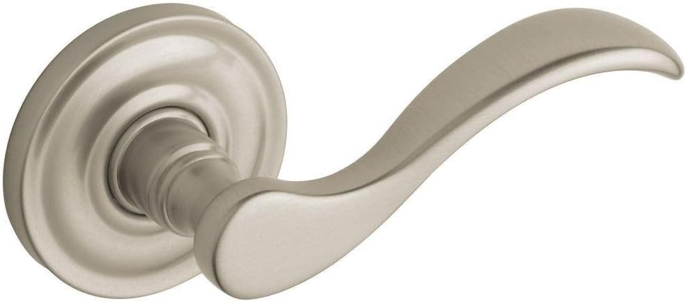 Baldwin 5455V.056.PRIV Wave Privacy Lever Latch Set, Satin Nickel with Lifetime Finish