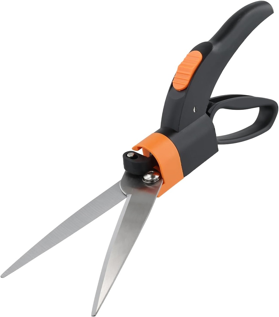 Grass Shears Handheld, Grass Clipper Cutter Plant Cutting Scissors, Stainless Steel Hand Lawn Scissors, Ultra-Sharp Grass Shears Manual Multifunction Gardening Trimming Shears 360 Degree Swivel Blades