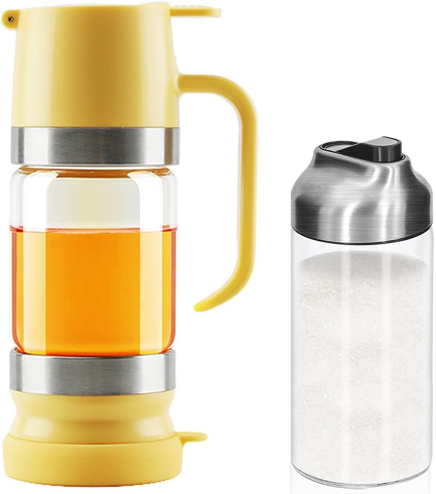 Aelga 12 OZ Glass Sugar Dispenser and Glass Honey Dispenser