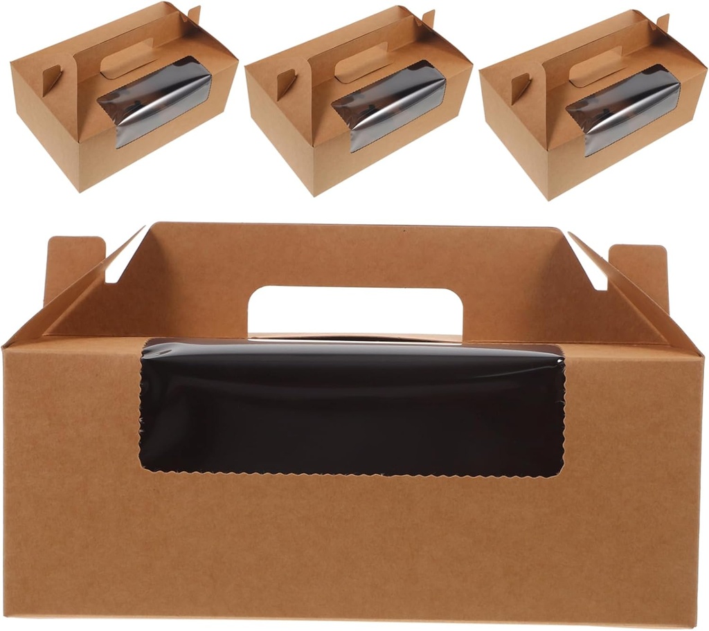 4pcs Clear Window Cupcake Bakery Boxes with Inserts Portable Dessert Packaging for Muffins Cookies and Treats Smooth Lightweight Easy to Assemble