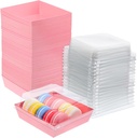 50 Pcs Extra Large Bread Box for Mini Cakes Treats Baked Goods Plastic Cake Containers Lids
