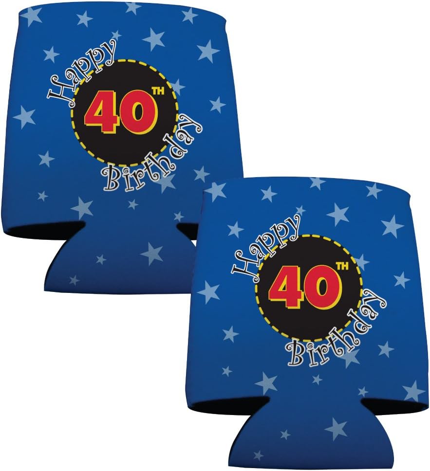 VictoryStore Can and Beverage Coolers - 40th Birthday Party, Set of 6