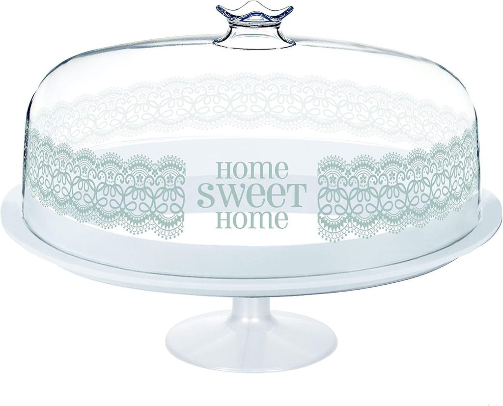 13.4 Inch(34cm) Large Cake Holder Stand Dome Cake Holder/Pie Carrier with, Made in Italy, Transparent (Cake Holder)