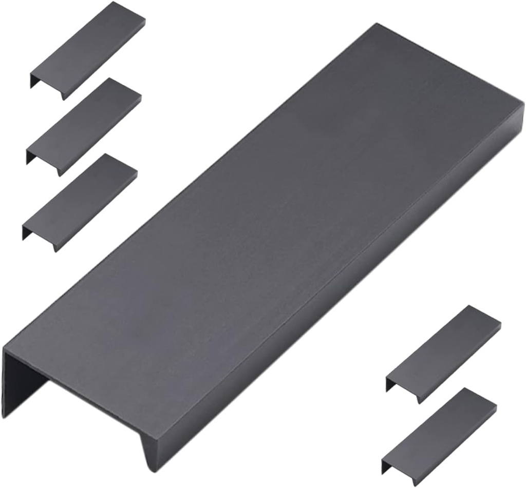 Aluminum Door Handle Set 6pcs Kitchen Drawer Pulls Matte Black Cabinet Knobs