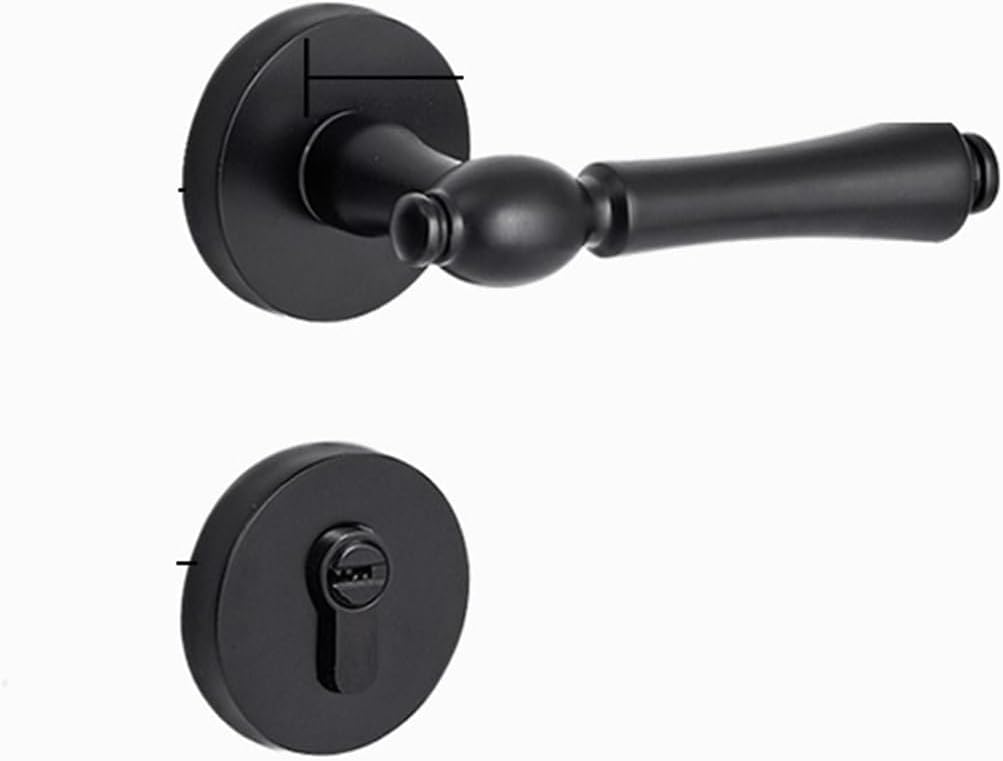 Bedroom Door Lock Split Lock Handle Lock Household Indoor Magnetic Silent Bathroom Door Handle Complete Set of Wooden Door Lock(A Yahei 7255 Magnetic)