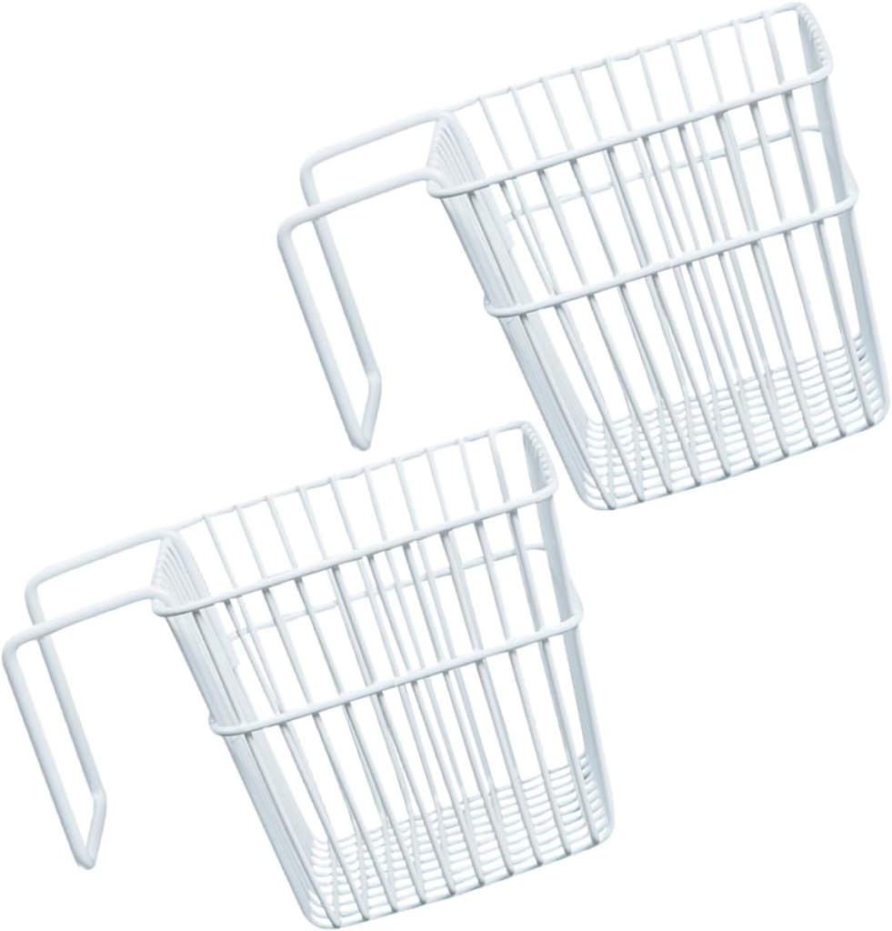Punch-Free Hanging Basket Set of 2 Office Storage Baskets for Kitchen and Bathroom Sturdy Plastic Organizing Tool for Cabinet Door