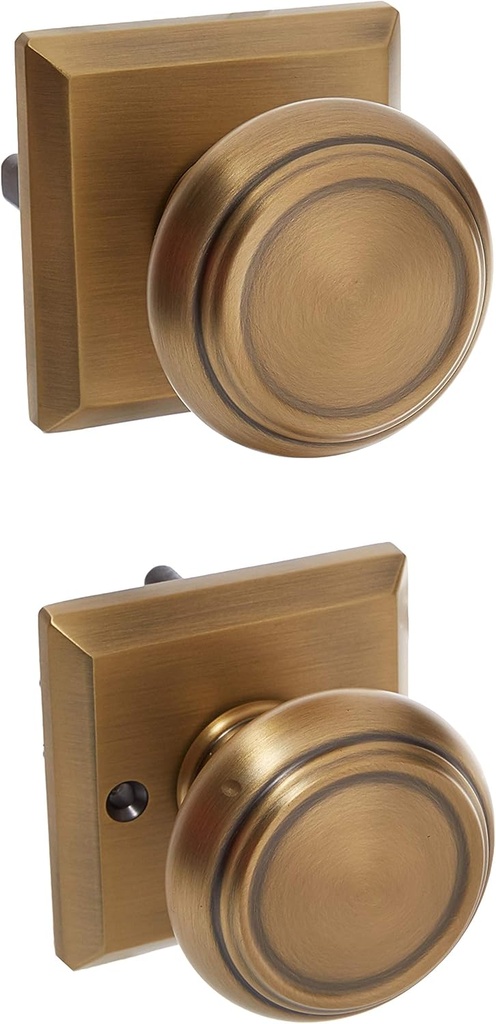 Baldwin PSTRATSR049 Reserve Passage Traditional with Traditional Square Rose in Matte Brass & Black Finish