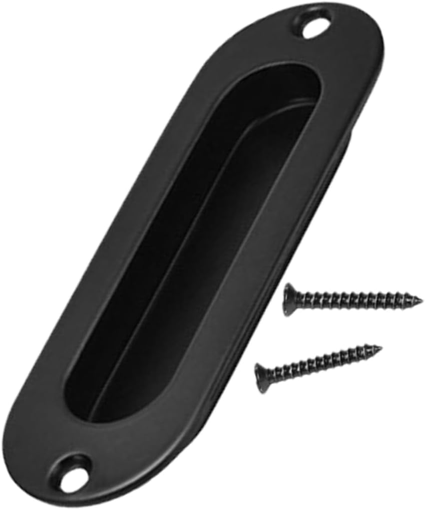 Barn Door Handle Set Stainless Steel Finger Pull for Garage Shed Home Embedded Design Sturdy Easy to Install for Sliding Doors