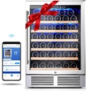 BODEGA 24 Inch wine cooler,under counter wine fridge 52 Bottles with WIFI APP Control Fits Champagne,red, Rose, Built in or Freestanding wine cooler refrigerator for Home Office Bar.