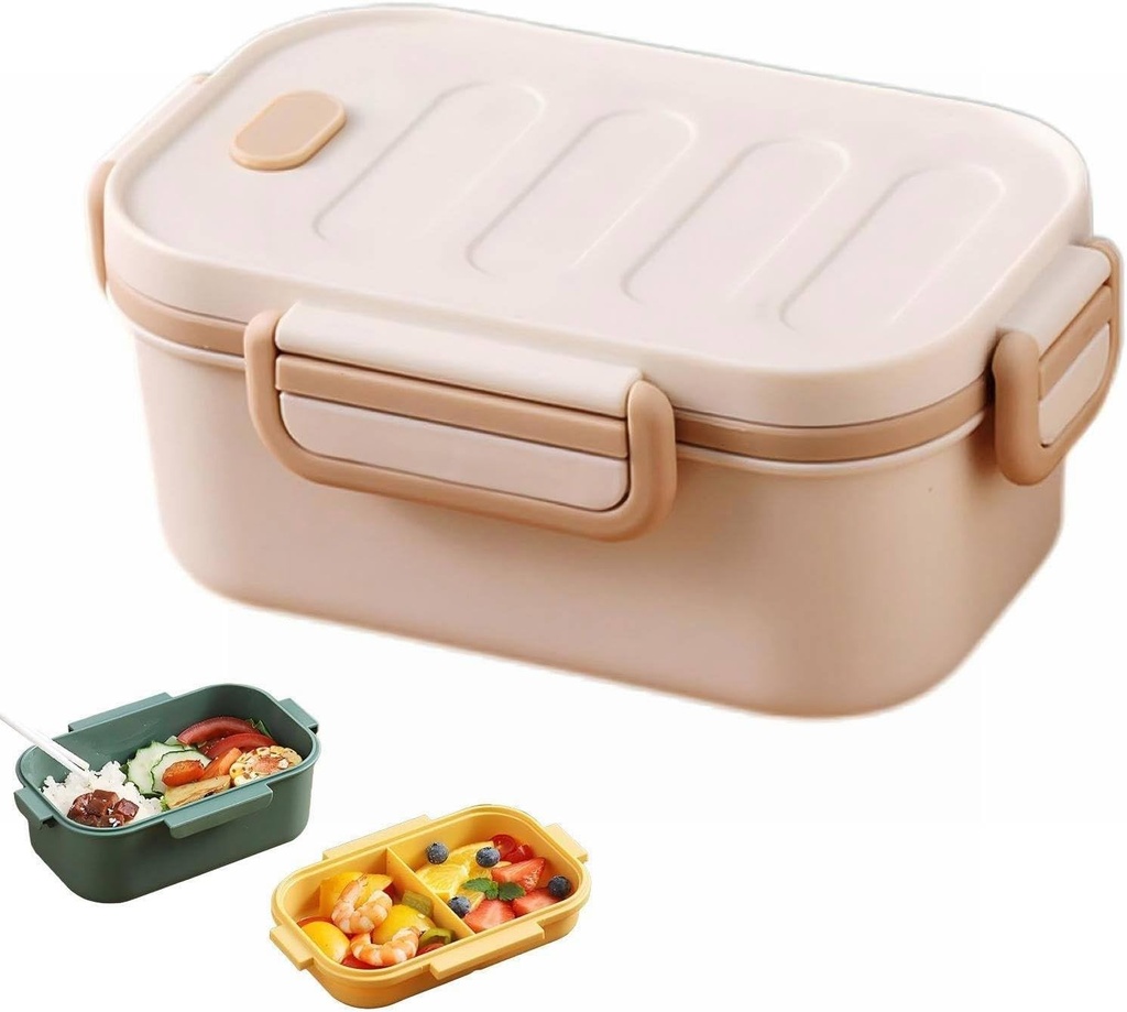 Adult Bento Lunch Box 2 Layer Stackable Insulated Lunch Boxs -2 Compartments Large Capacity Plastic Leak-Proof Bento Box, Ideal for Dining Out,Working,Picnic