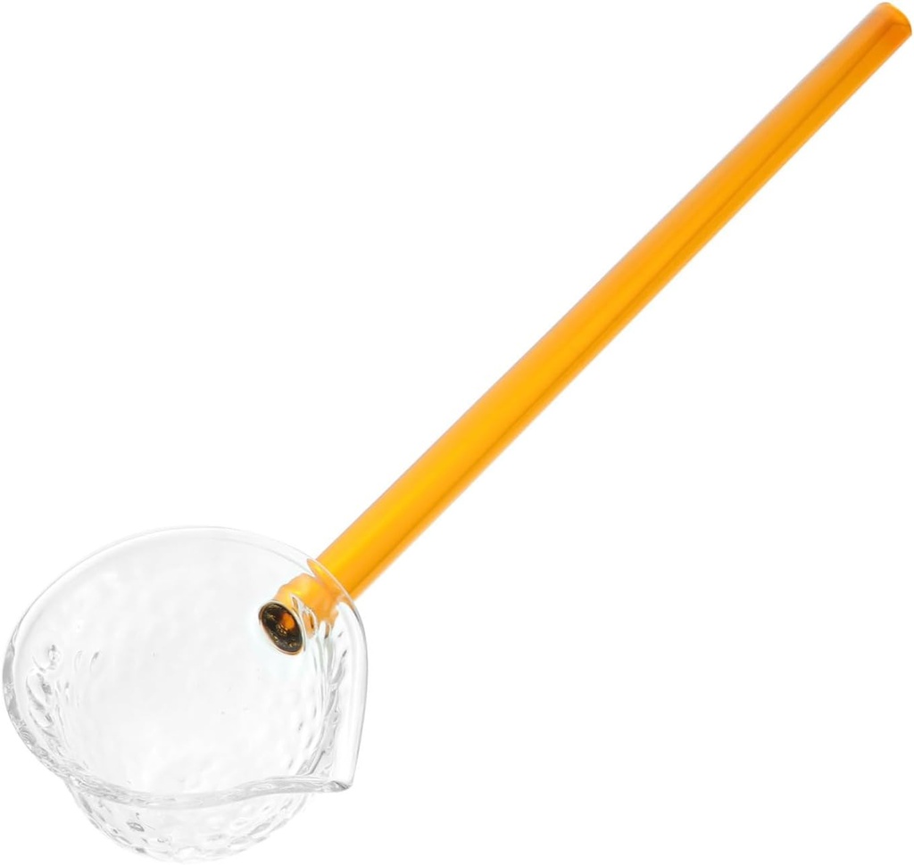 High Borosilicate Glass Teaspoon for Iced Tea Long Handle Serving Spoon Portion Control Tea Spoon Microwave Dishwasher Safe Japanese Style