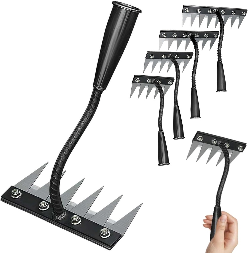 Detachable Weeder Puller Tool – 2025 Upgraded Manganese Steel Gardening Hand Weeder with 6 Teeth,Garden Weeding Rake,Manual Weeder Claw Remover Hoe for Yard Farm Vegetable Garden Planting & Uprooting