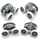 YUANQIAN Set of 4 New Oval Butterfly Twin Wheel Shower Door Rollers