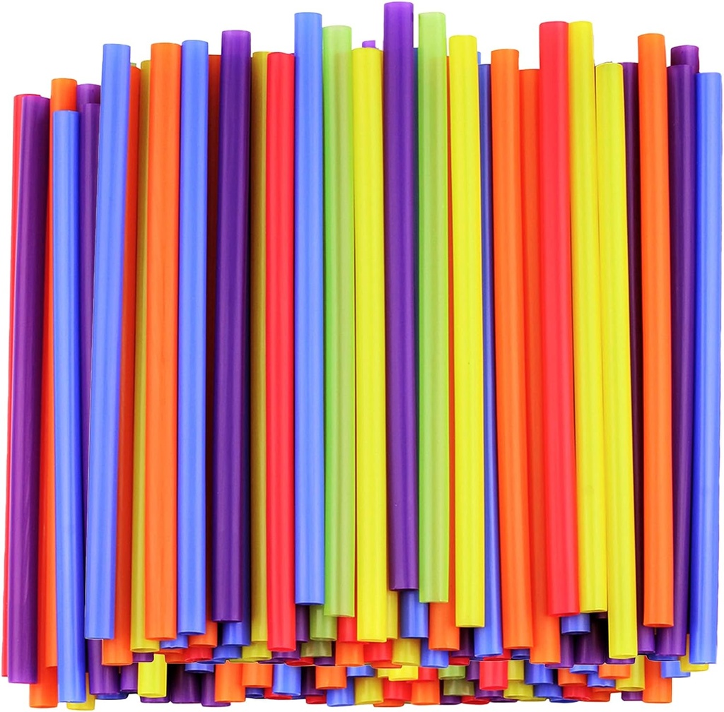 Comfy Package [200 Count] 10 mm Jumbo Smoothie Straws, 8.5" High Plastic Boba Straws - Assorted Colors