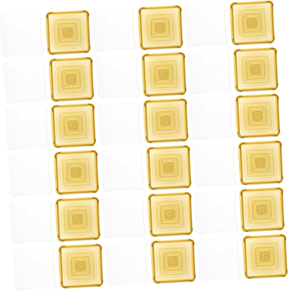 50pcs Egg-yolk Puff Box Baking Supplies Square Cake Boxes Holder for Dessert